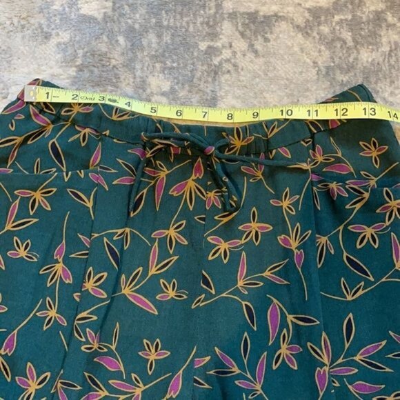 NWT See U Soon Anthropologie Green Purple Floral Trouser Pants Office Sz 4 - Picture 6 of 10
